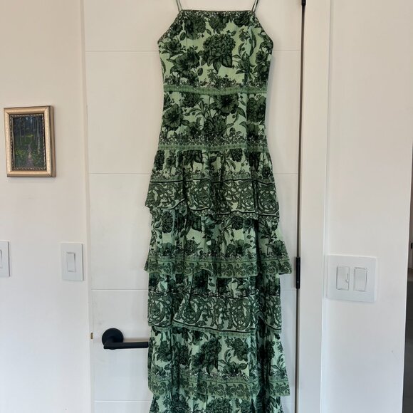 Alice + Olivia Valencia Floral Tiered Maxi Dress Size 0 - Picture 8 of 9